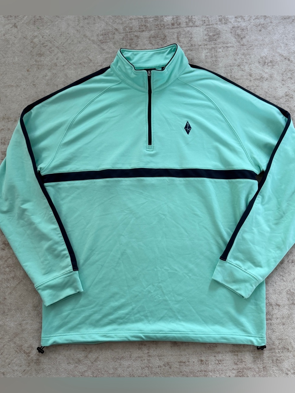 Men's Mint Green Quarter-Zip Pullover Sweater - Dunning Golf XL